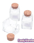 Mini Glass Favor Jars - 1.75-Ounce Square Jar with Cork Stopper: 12-Piece Set