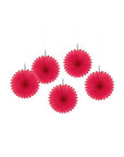 Mini Hanging Fans - Apple Red: 5-Piece Pack