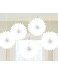 Mini Hanging Fans - Frosty White: 5-Piece Pack
