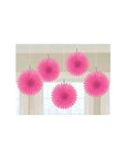 Mini Hanging Fans - Hot Pink: 5-Piece Pack