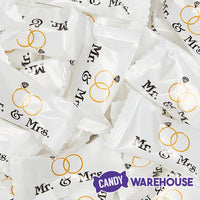 Mr. & Mrs. Wedding Theme Wrapped Buttermint Creams: 300-Piece Case - Candy Warehouse