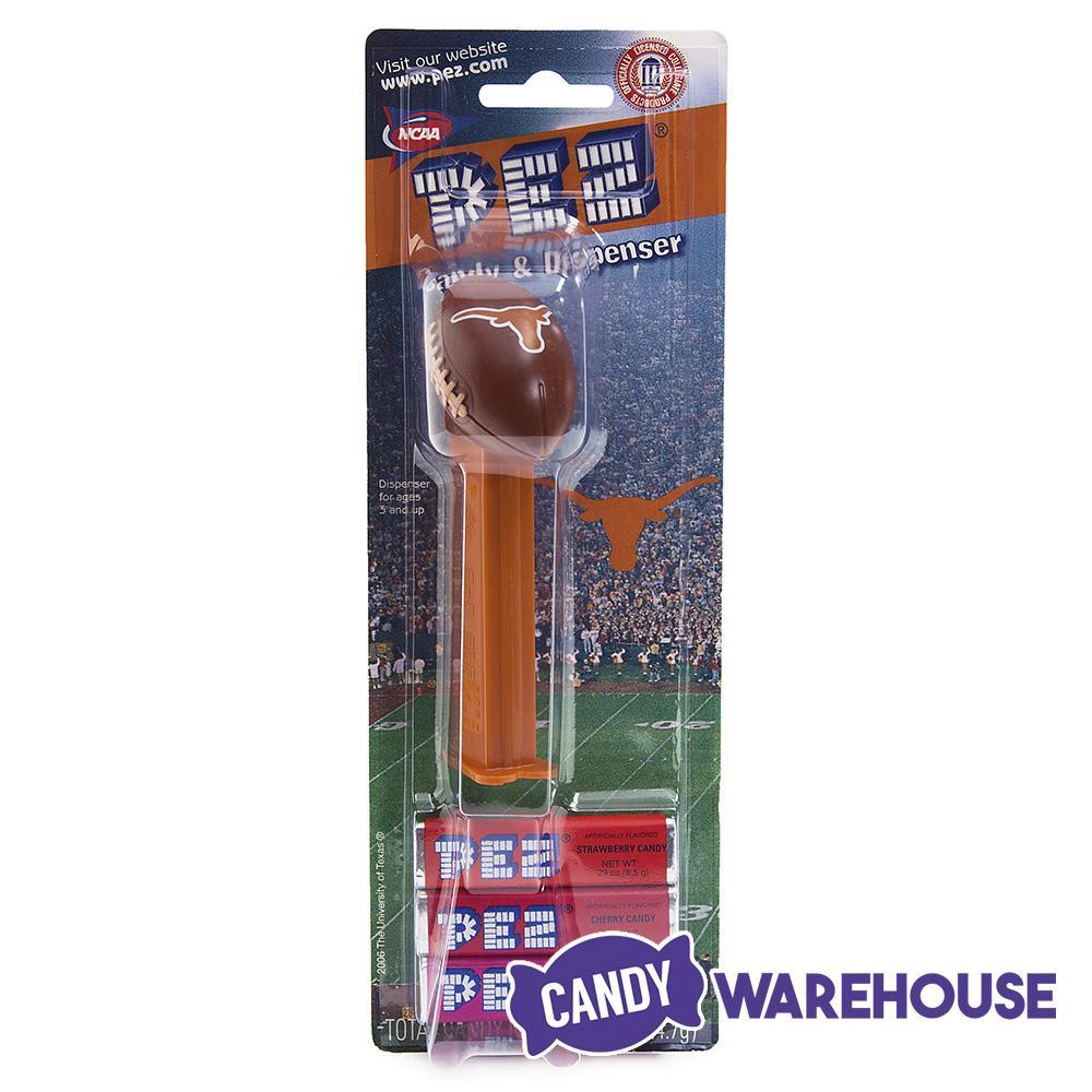 NCAA College Football PEZ Candy Packs - Texas: 12-Piece Box - Candy Warehouse