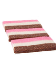 Neapolitan 3 Color Coconut Slice Candy Bars: 24-Piece Box
