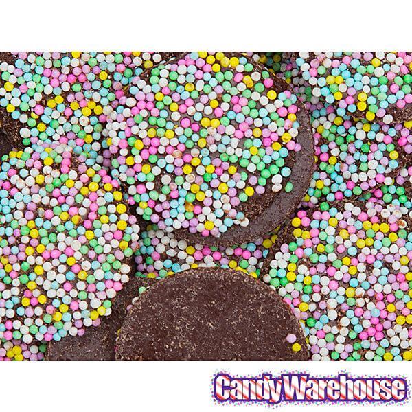 Necco Haviland Dark Chocolate NonPareils Candy: 3LB Box - Candy Warehouse