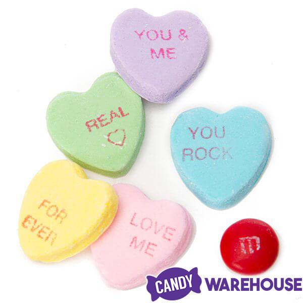 Necco Sweethearts Large Conversation Candy Hearts - Modern Flavors: 6-Ounce Bag - Candy Warehouse