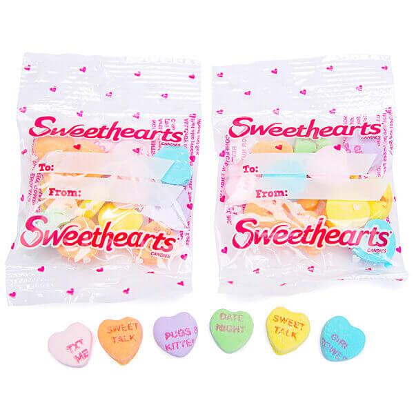 Necco Sweethearts Tiny Conversation Candy Hearts Packets - Modern Flavors:  60-Piece Bag
