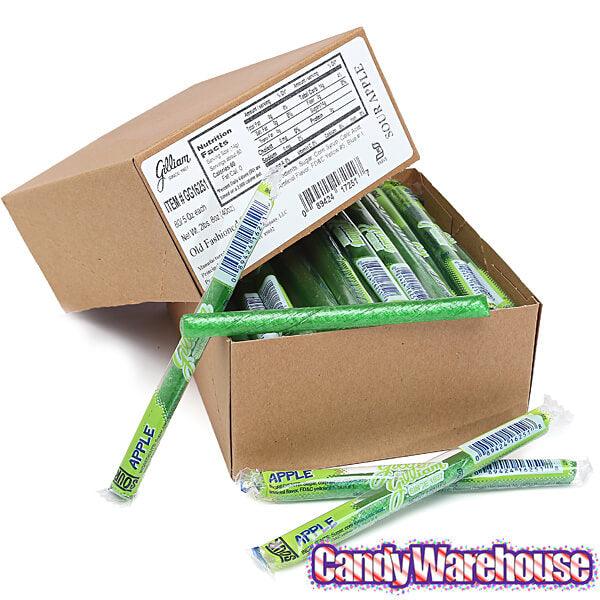 Old Fashioned Hard Candy Sticks - Sour Apple: 80-Piece Box - Candy Warehouse