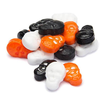 Orange, Black & White Candy Skulls: 5LB Bag - Candy Warehouse