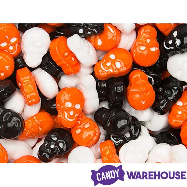 Orange, Black & White Candy Skulls: 5LB Bag - Candy Warehouse