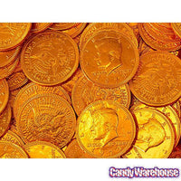 Orange Foiled Milk Chocolate Coins: 1LB Bag - Candy Warehouse
