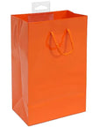 Orange Glossy Candy Bags with Handles - Small: 12-Piece Pack