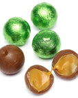 Palmer Foiled Caramel Filled Chocolate Candy Balls - Kiwi Green: 5LB Bag