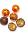 Palmer Foiled Caramel Filled Chocolate Candy Balls - Orange: 5LB Bag