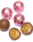 Palmer Foiled Caramel Filled Chocolate Candy Balls - Pink: 5LB Bag