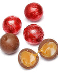 Palmer Foiled Caramel Filled Chocolate Candy Balls - Red: 5LB Bag