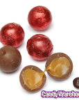 Palmer Foiled Caramel Filled Chocolate Candy Balls - Red: 5LB Bag