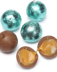 Palmer Foiled Caramel Filled Chocolate Candy Balls - Robin Egg Blue: 5LB Bag