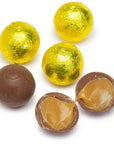 Palmer Foiled Caramel Filled Chocolate Candy Balls - Yellow: 5LB Bag