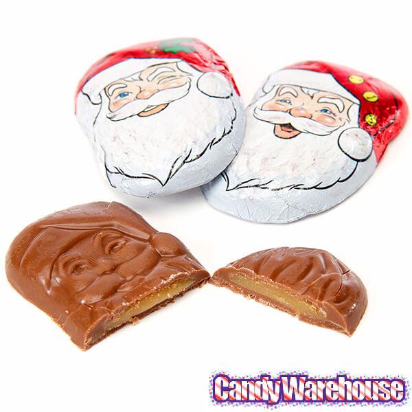 Palmer Foiled Milk Chocolate Santas with Caramel Filling: 4LB Bag - Candy Warehouse