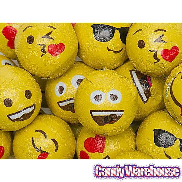 Palmer Love Xpressions Valentine Emojis Foiled Chocolate Balls: 15-Ounce Bag - Candy Warehouse