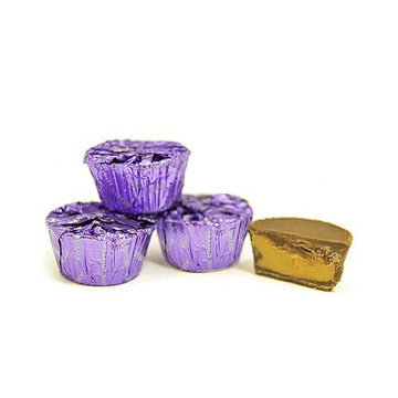 Palmer Purple Foiled Peanut Butter Cups: 4LB Bag - Candy Warehouse