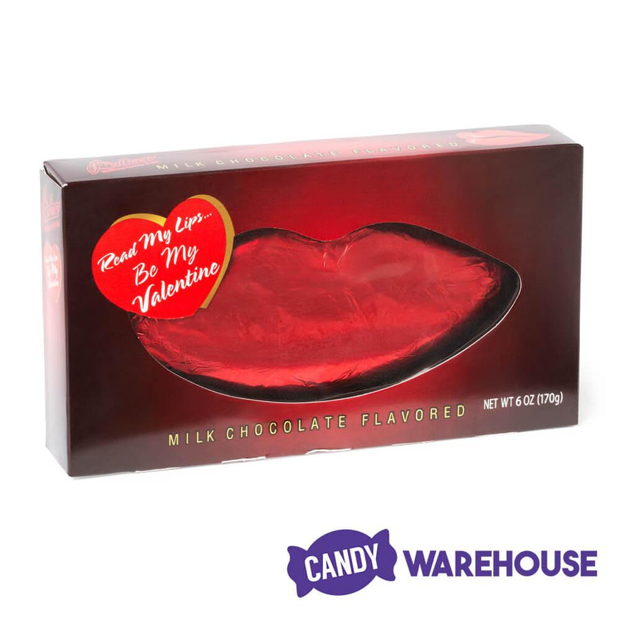 Palmer Red Foiled Giant Milk Chocolate Lips in Gift Box - Candy Warehouse