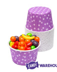 Paper 4-Ounce Candy Cups - Lavender Polka Dots: 25-Piece Pack