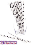 Paper 7.75-Inch Drinking Straws - Black Polka Dots: 25-Piece Pack