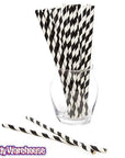 Paper 7.75-Inch Drinking Straws - Black Stripes: 25-Piece Pack
