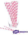 Paper 7.75-Inch Drinking Straws - Bubblegum Pink Polka Dots: 25-Piece Pack