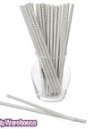 Paper 7.75-Inch Drinking Straws - Grey Chevron Stripes: 25-Piece Pack