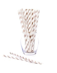 Paper 7.75-Inch Drinking Straws - Grey Stripes: 25-Piece Pack