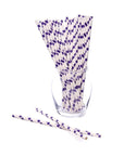 Paper 7.75-Inch Drinking Straws - Purple Polka Dots: 25-Piece Pack