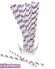 Paper 7.75-Inch Drinking Straws - Purple Polka Dots: 25-Piece Pack