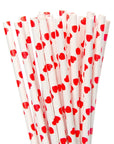 Paper 7.75-Inch Drinking Straws - Red Hearts: 25-Piece Pack
