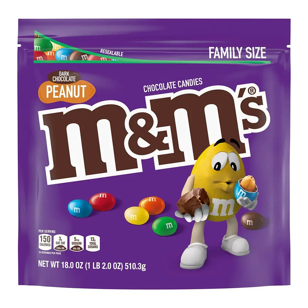 Peanut Dark Chocolate M&M's Candy: 18-Ounce Bag