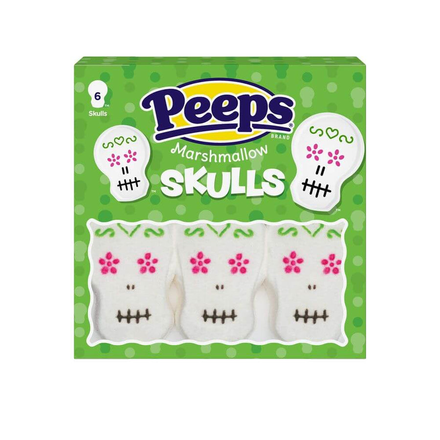 Peeps Marshmallow Halloween Candy Packs - Skulls: 12-Piece Case