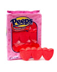 Peeps Marshmallow Hearts Candy 9-Packs - Strawberry Creme: 24-Piece Case