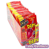 Pop Rocks Dips Candy Packs - Sour Strawberry: 18-Piece Box - Candy Warehouse