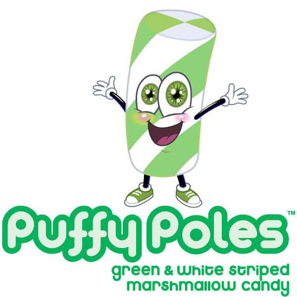 Puffy Poles Jumbo Marshmallow Twists - Apple: 1KG Bag - Candy Warehouse