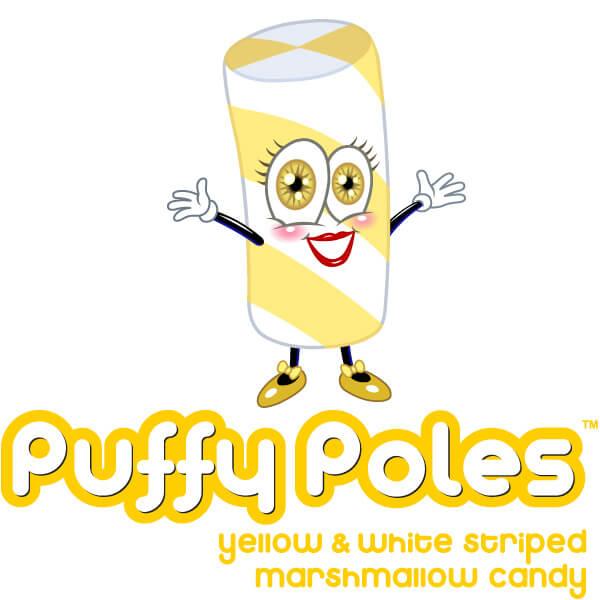 Puffy Poles Jumbo Marshmallow Twists - Banana: 1KG Bag - Candy Warehouse