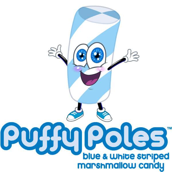Puffy Poles Jumbo Marshmallow Twists - Blueberry: 1KG Bag - Candy Warehouse