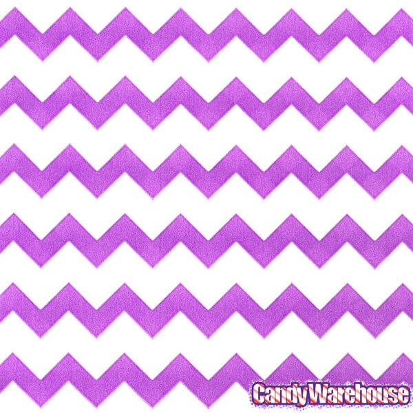 Purple Chevron Stripe Candy Bags: 25-Piece Pack - Candy Warehouse