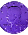 Purple Foiled Milk Chocolate Coins: 1LB Bag