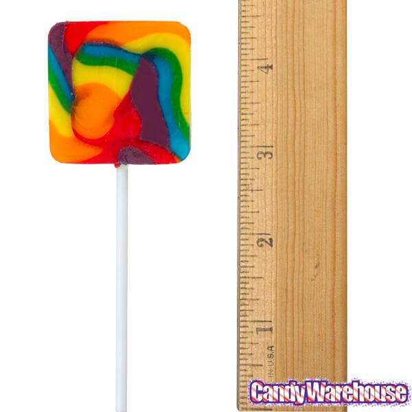 Rainbow Square Swirl Pops: 24-Piece Box - Candy Warehouse