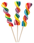 Rainbow Swirl 2.5-Ounce Corkscrew Twist Lollipops: 24-Piece Display