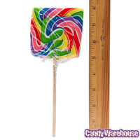 Rainbow Swirl 3.5-Ounce Square Lollipops: 12-Piece Display - Candy Warehouse