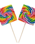 Rainbow Swirl 8-Ounce Square Lollipops: 24-Piece Box