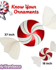 Red Peppermint Swirl Candy Ornament: 37 Inch
