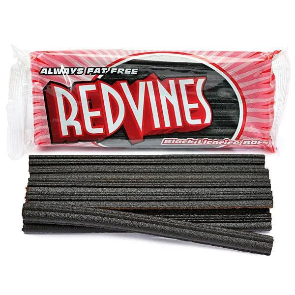 Red Vines Licorice Whips 2.5Ounce Packs Black 24Piece Box Candy Warehouse